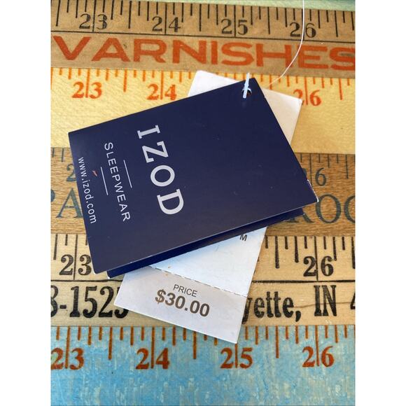 IZOD M Sleepwear Lounge Pajama Pants Gingham Orange Plaid Drawstring Pockets NWT - Picture 4 of 12